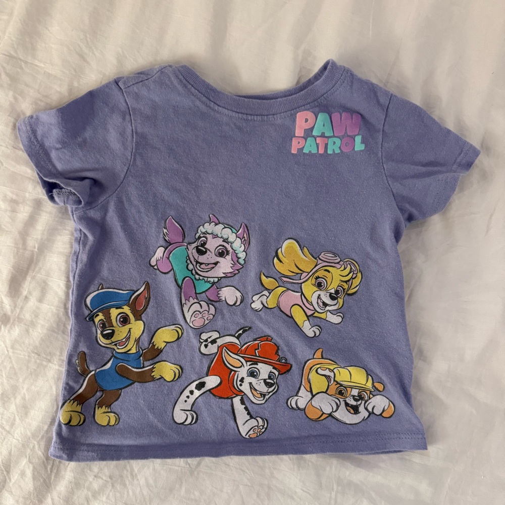 Paw Patrol Kids Lavender Tee with Colorful Characters